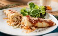 Panqueca de frango desfiado