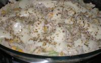 Frango ao creme de alho poró e requeijão