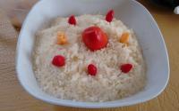 Arroz cremoso ao creme de leite e maionese