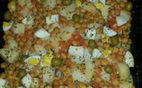 Bacalhau com grão-de-bico e batata