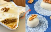 Minha sobremesa favorita desde que aprendi a receita é esse camafeu de nozes na travessa ma-ra-vi-lho-so (e muito fácil de fazer)