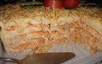 Torta de pão de forma com frango