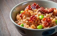 Risoto de polvo com arroz selvagem
