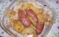Linguiça assada com molho de Bacon