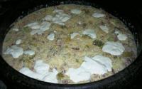 Risoto de salame com brócolis