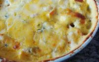 Legumes gratinados com creme de queijo
