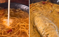 O melhor macarrão de uma panela só que você vai aprender a fazer: cremoso, leve e cheio de sabor!