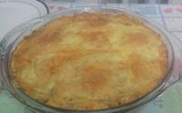 Torta de fubá com carne moída e presunto defumado