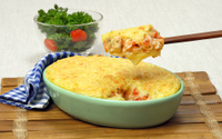 Escondidinho de camarão com aipim (mandioca)
