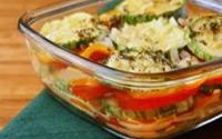 Abobrinha e tomates assados