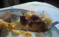 Nhocão de mandioca com carne seca
