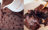 Esse bolo de chocolate quente molhadinho é para comer assim que sai do forno: eu nem tiro da forma, acaba rapidinho