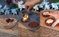 Tortinha de chocolate fit com recheio cremoso só precisa de 3 ingredientes para você não passar vontade de doce nem na dieta
