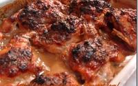 Frango assado ao creme de cebola e azeite