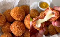 Bolinho de linguiça crocante com recheio de queijo: desde que aprendi essa maravilha na internet faço pelo menos uma vez no mês