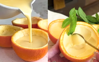 A sobremesa de laranja que destronou a mousse de maracujá aqui em casa: panacota de 3 ingredientes pronta em 10 minutos (adoro servir na casca da laranja)