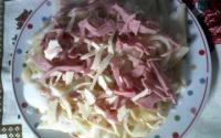 Macarrão com frios ao molho branco