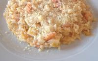 Risoto de palmito com camarão