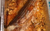 Peixe assado com farofa