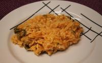 Risoto com tomate seco, mussarela e rúcula da Tam