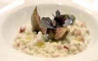 Risoto de mascarpone, figo e presunto cru