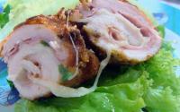 Rolês de frango recheado