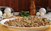 Arroz com lentilha e calabresa