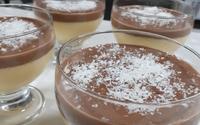 Mousse de maracujá com cobertura de chocolate
