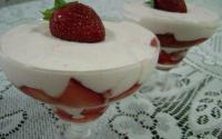 Creme com morangos
