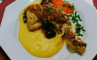 Frango com polenta
