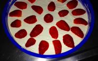 Pavê de morango, creme e chantily