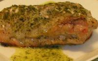Lombo de porco com molho de hortelã