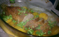 Maminha assada com batatas