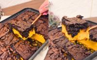 Bolo de cenoura com cobertura de brownie parece sonho, mas é realidade e eu vou te ensinar a receita completa!