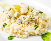 Risoto de pêra com gorgonzola