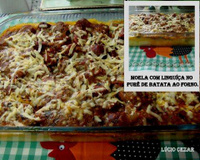 Moela com linguiça no purê de batata ao forno