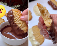 Essa receita de biscoito de manteiga com cobertura de chocolate vai ser seu novo lanche favorito