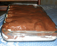 Pavê de chocolate preto e chocolate branco