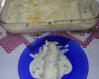 Canelone de ricota ao molho branco à moda Kukalucas