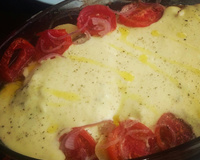 Salmão ao forno com molho branco