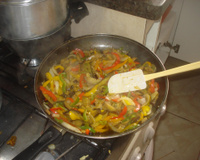 Salada de berinjela e pimentão