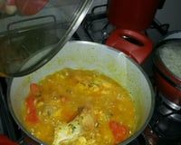 Peixe cozido simples