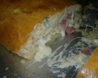 Pão de cebola e calabresa