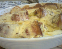 Coxa de frango ao requeijão e bacon