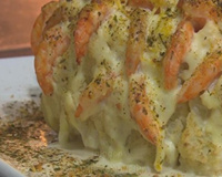 Couve-flor recheada com camarão