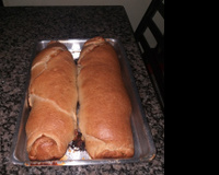 Pão caseiro recheado com calabresa