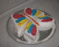 Bolo colorido borboleta