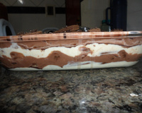 Pavê de waffer de chocolate