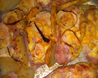 Linguiça gratinada com maionese
