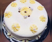 Bolo vulcão de leite em pó com creme de avelã